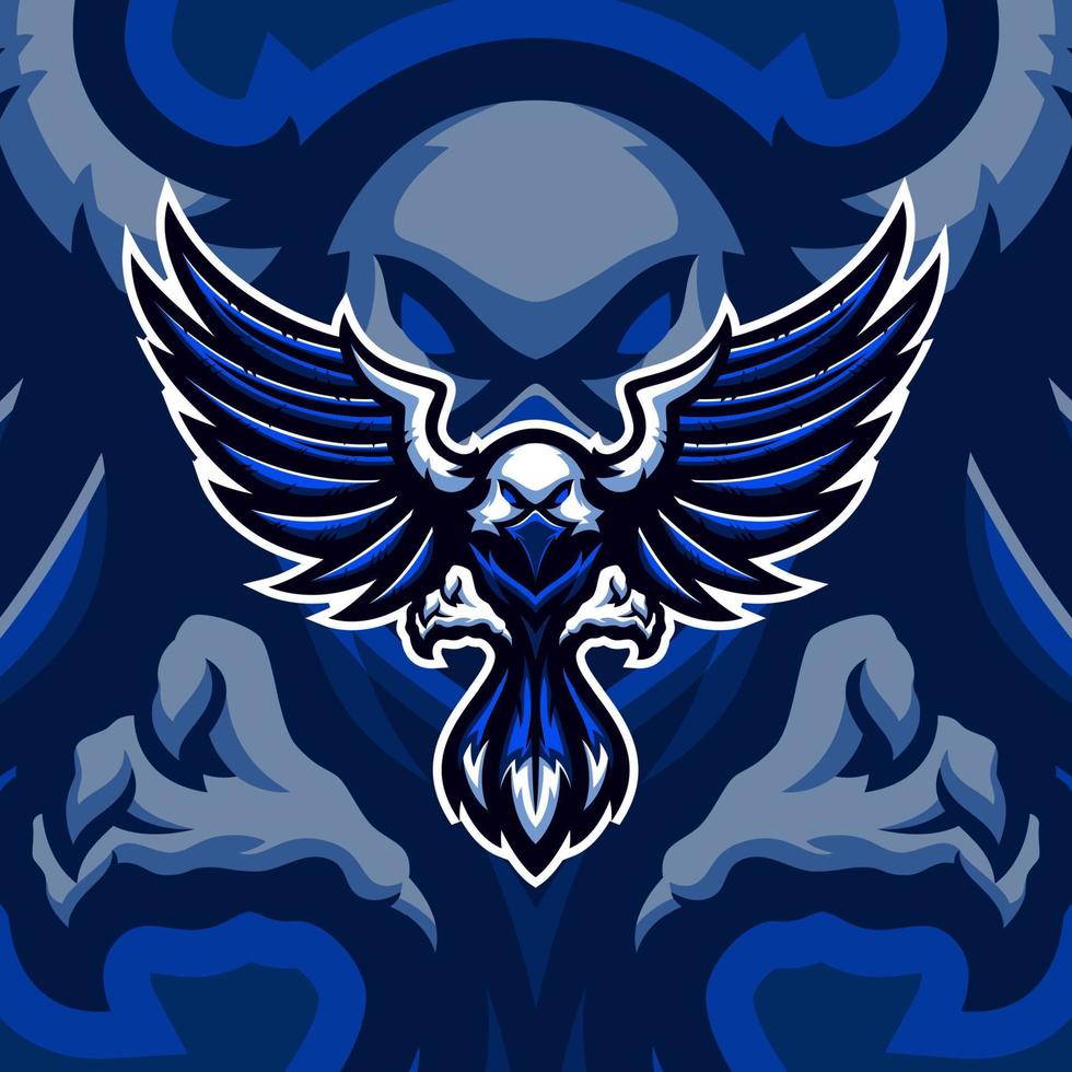 Eagle masscot logo esport vector