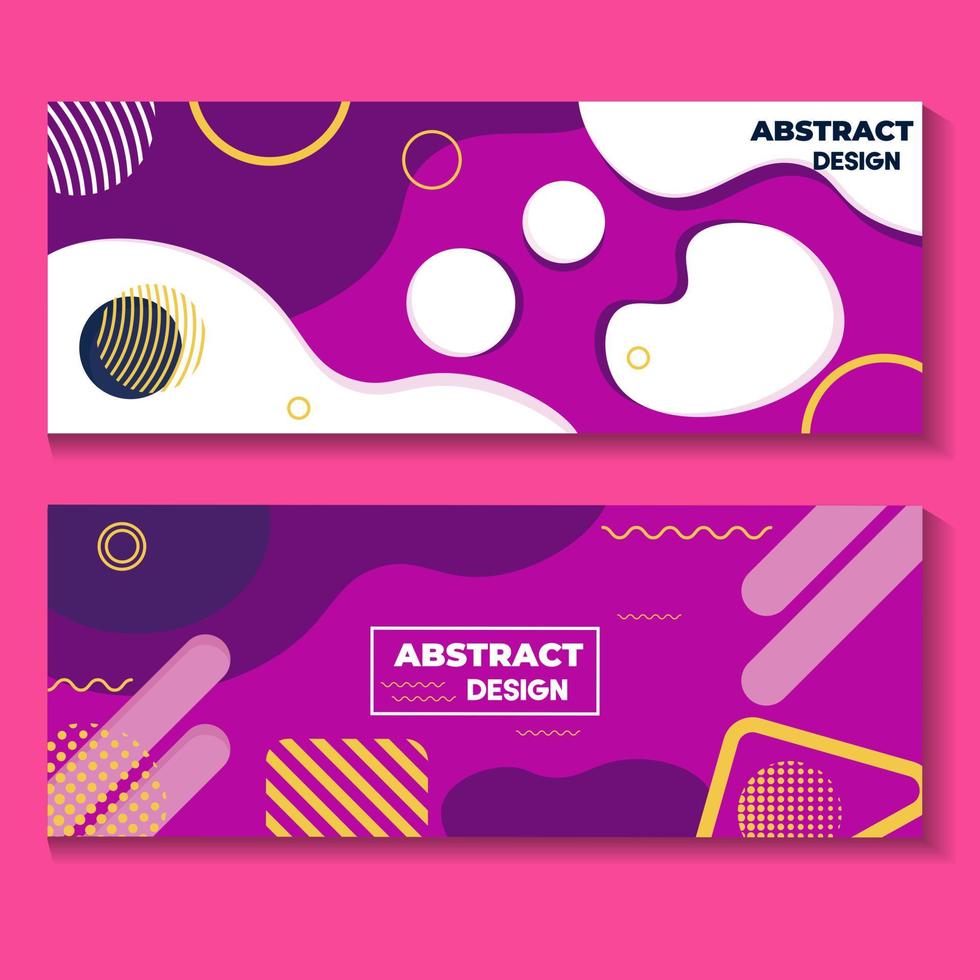 Vector abstract liquid and fluid design  set banner web template. Modern design. Vector illustration