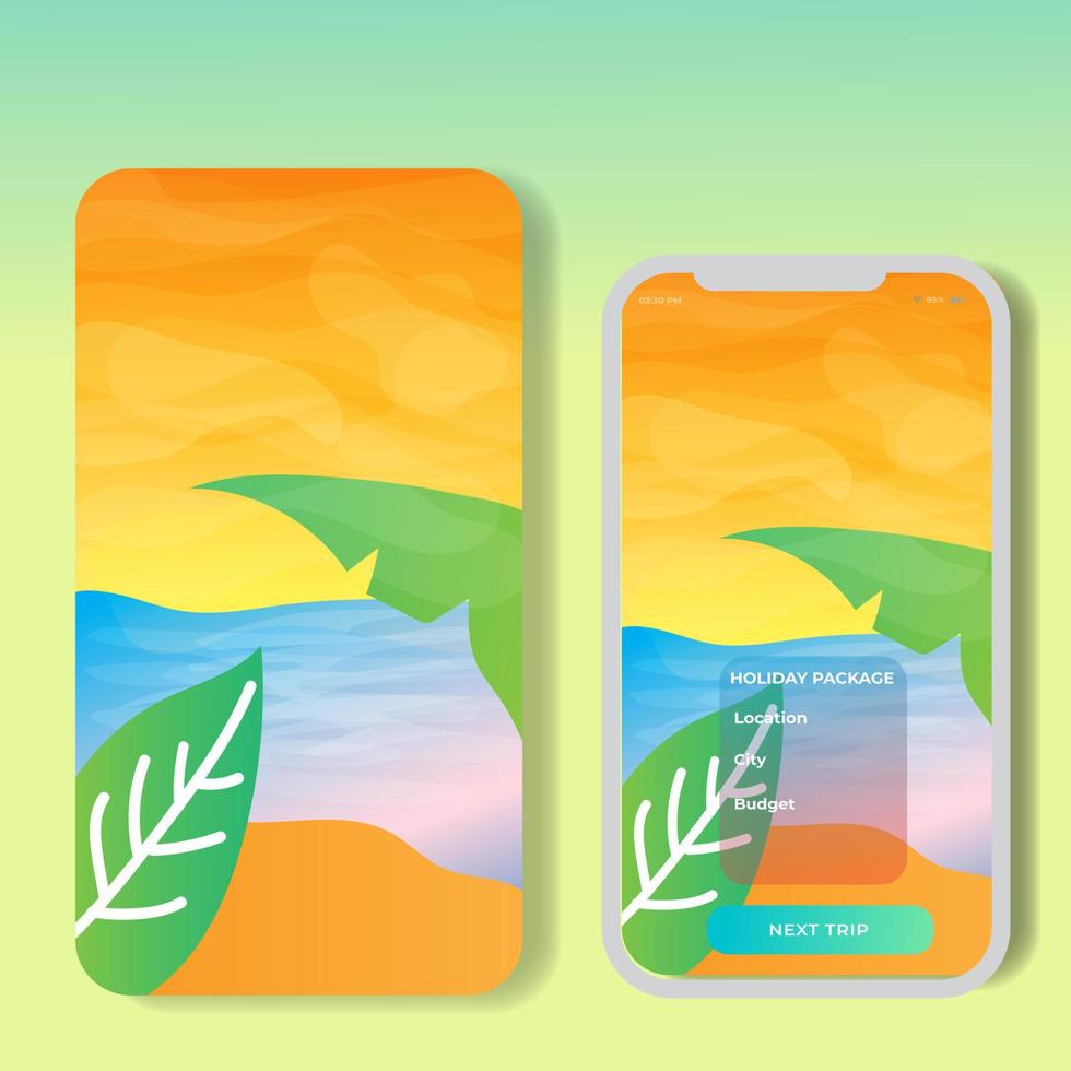 Vector banners set with polygonal landscape illustration. For Mobile aps, banner, horizontal header website, printed materials. Image Picture Background