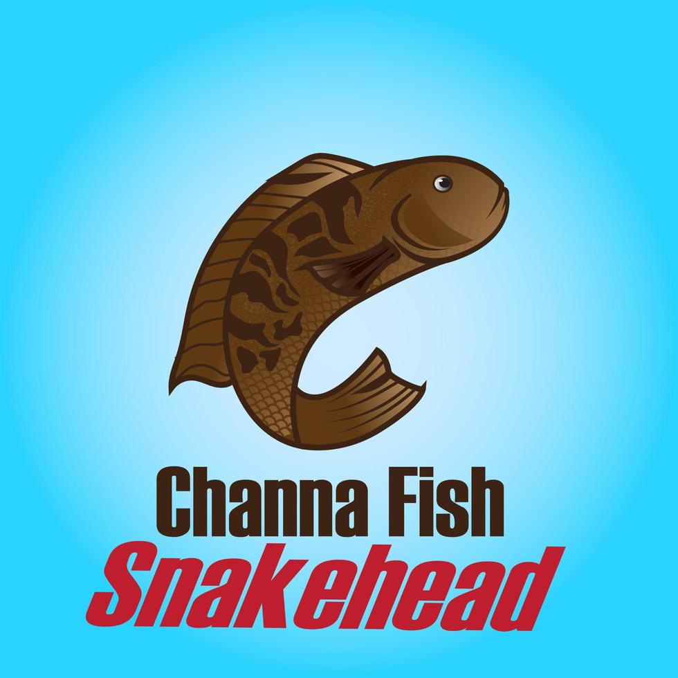 Channa fish snakehead illustration vector free