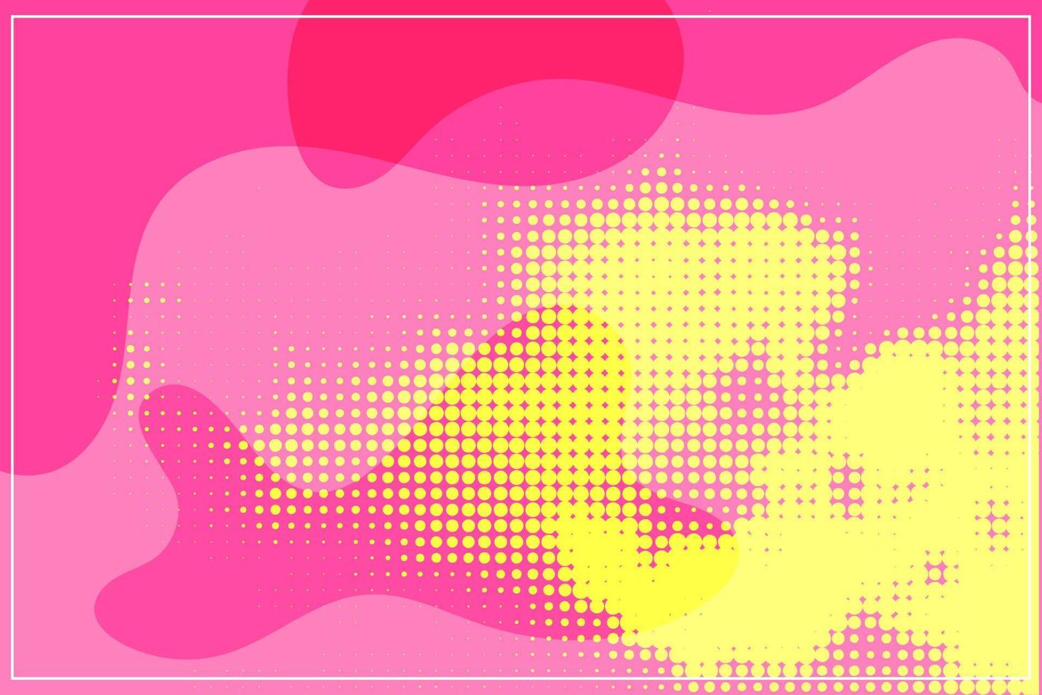 abstract liquid pink with yellow halftone random background dotted pattern, dot, circles. Vector modern art texture for posters, business cards, cover, labels mock-up, stickers layout