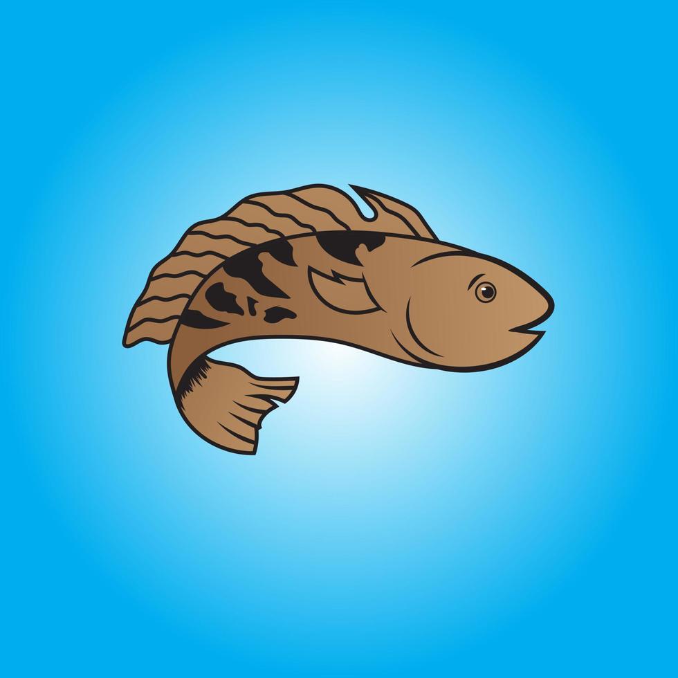 Indonesian fish channa snakehead vector free