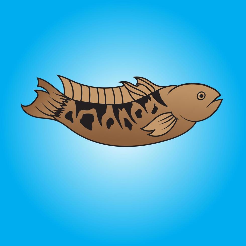 Indonesian fish channa snakehead vector free