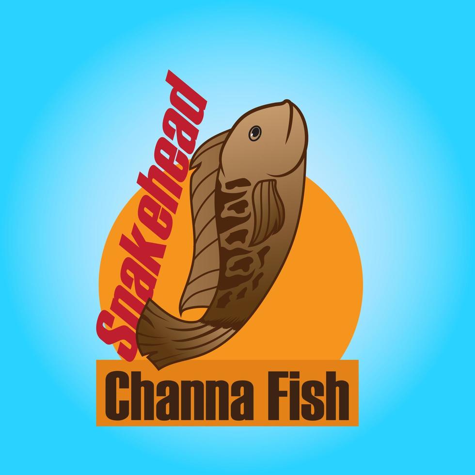 Indonesian fish channa snakehead vector free