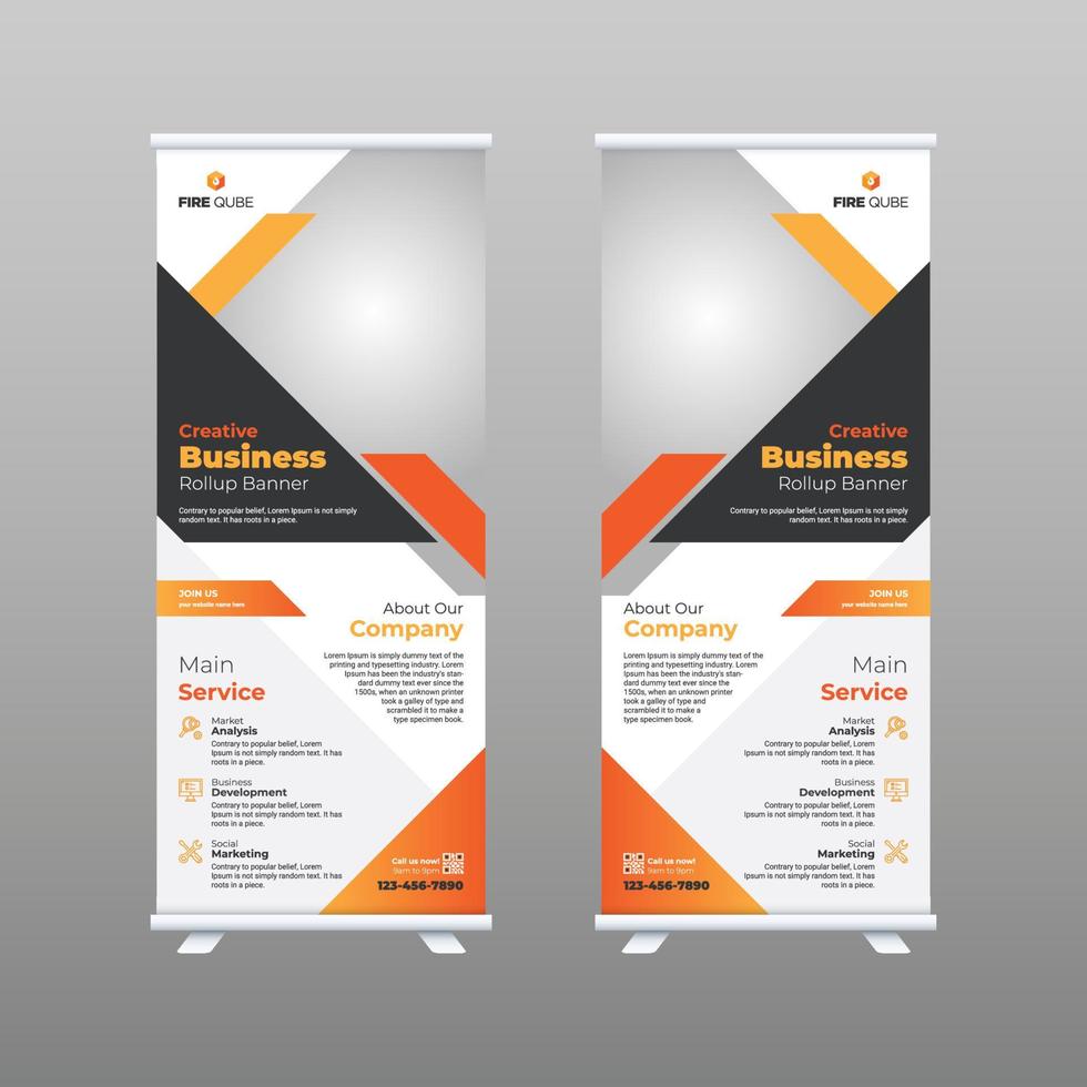 Creative Corporate Business Roll Up Banner Template Design vector