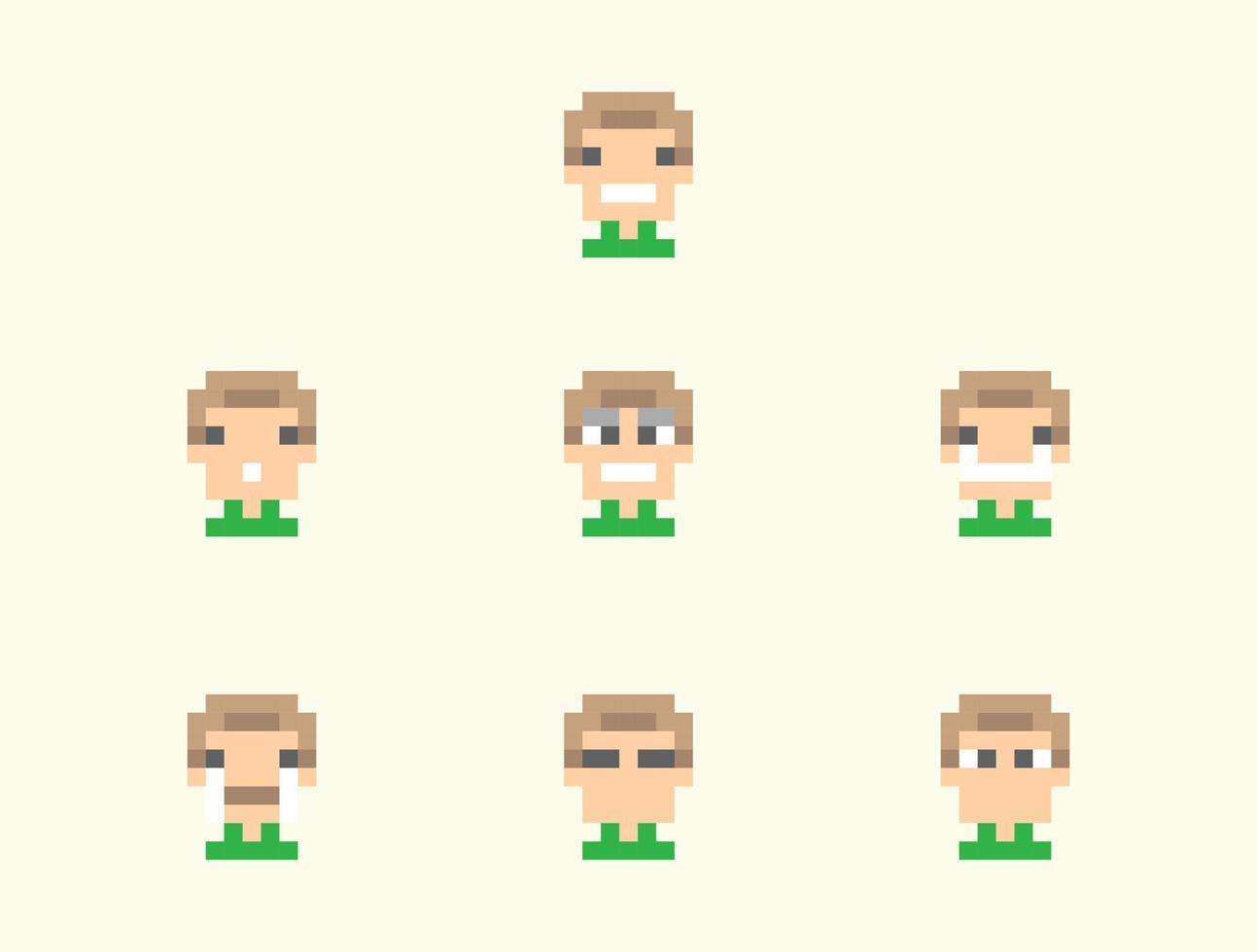 cute kids face in pixel art avatar vector