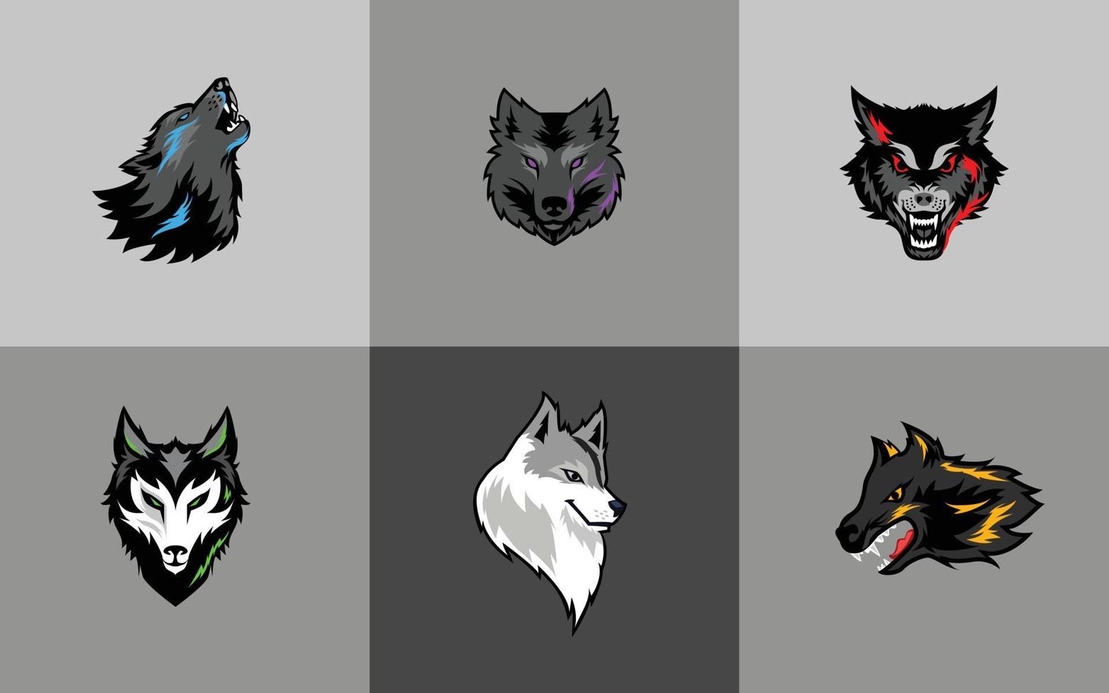 wolf head icon illustration logo sport vector