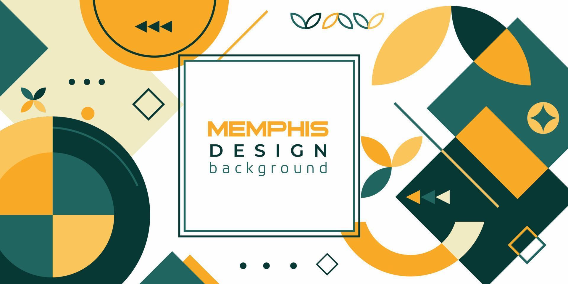 Modern design of memphis template background vector