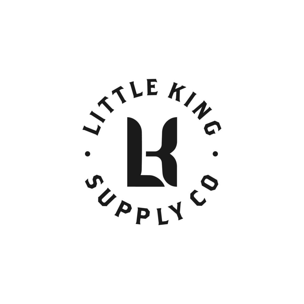 The logo design concept with the monogrammed initials L and K. went into the clothing and merchandise business, especially leather goods such as wallets. Vector logo template. Vector illustration