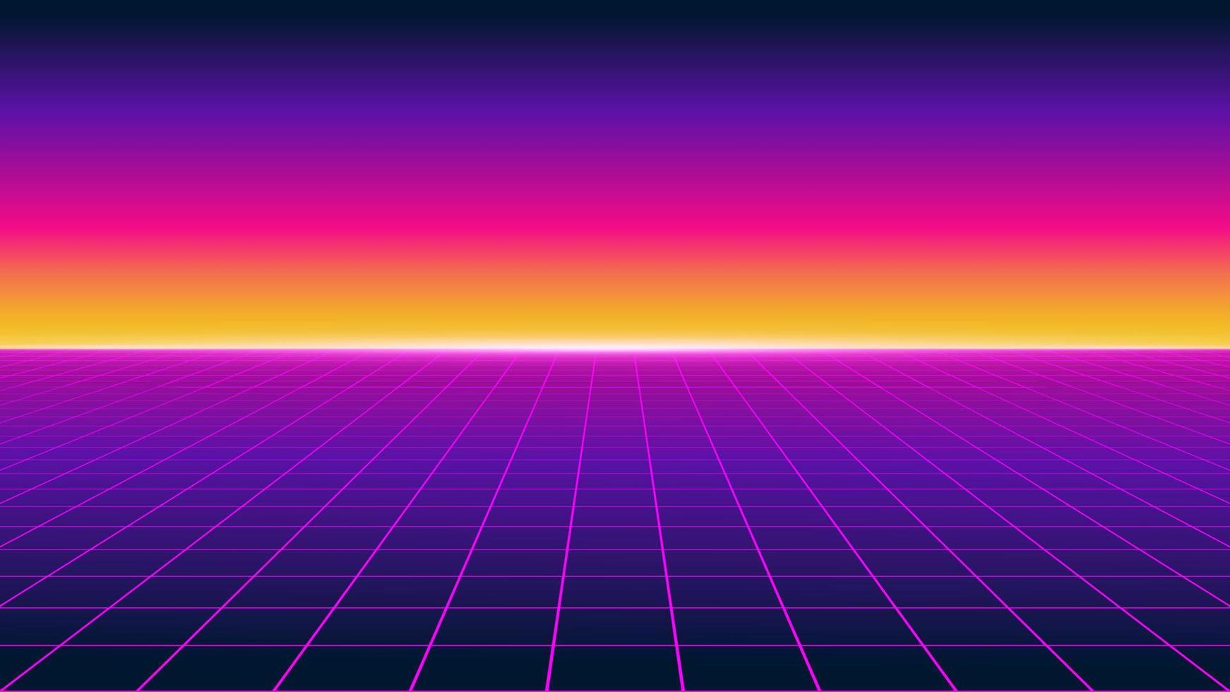 Fondo retro futurista de los años 80. vector