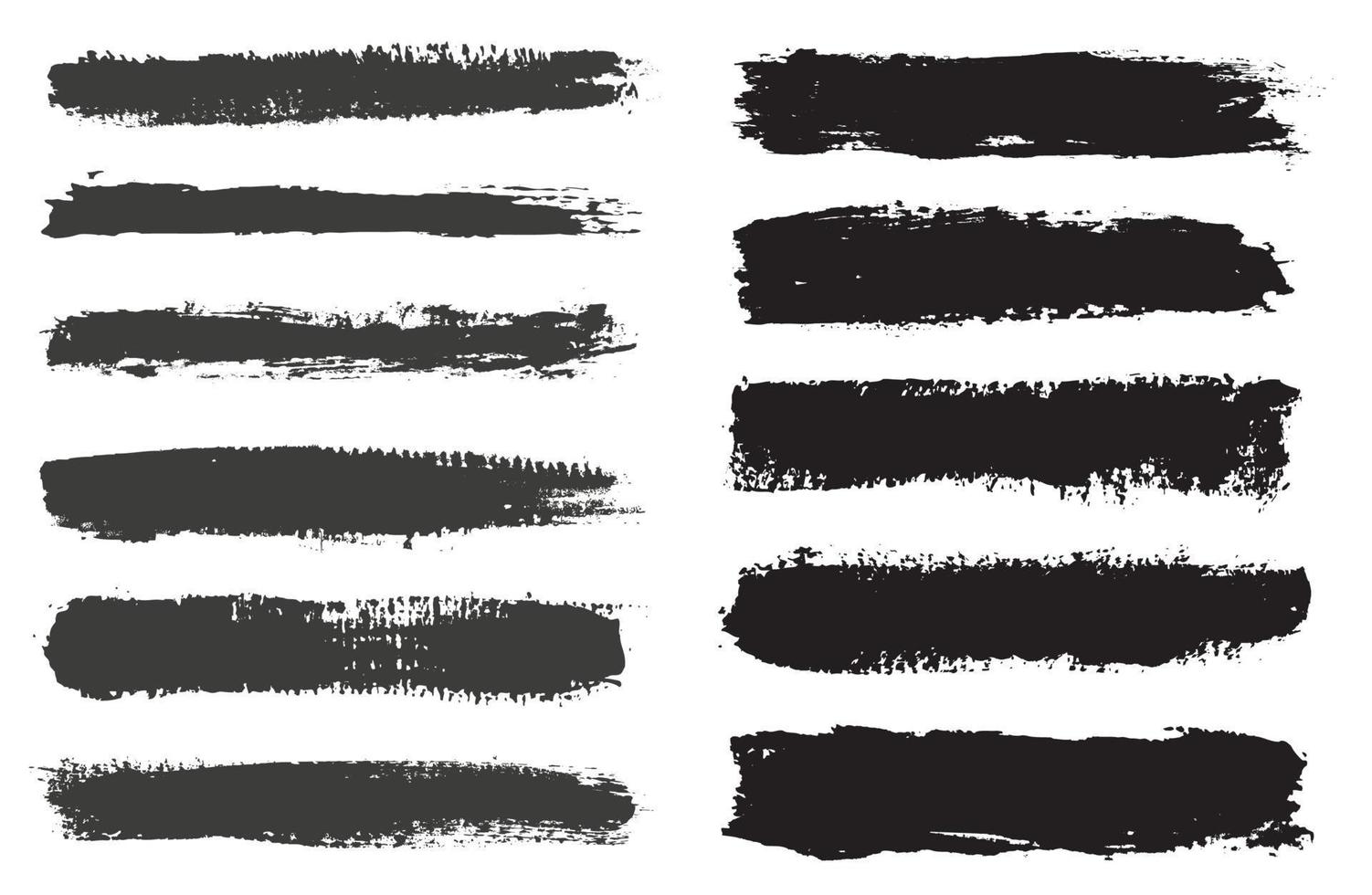 conjunto de pinceles de pintura de grunge negro. vector