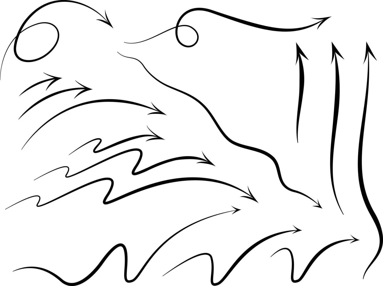 set of hand drawn arrow vector