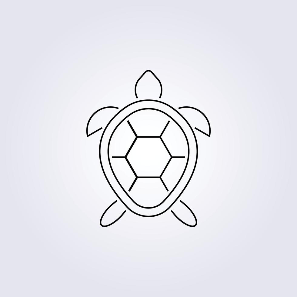 simple sola tortuga línea arte vector icono símbolo ilustración logotipo plantilla fondo vector aislado