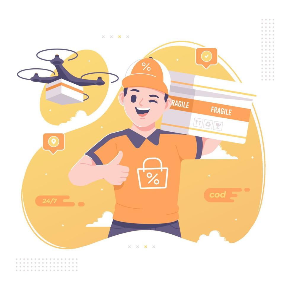 online delivery service vector illustration