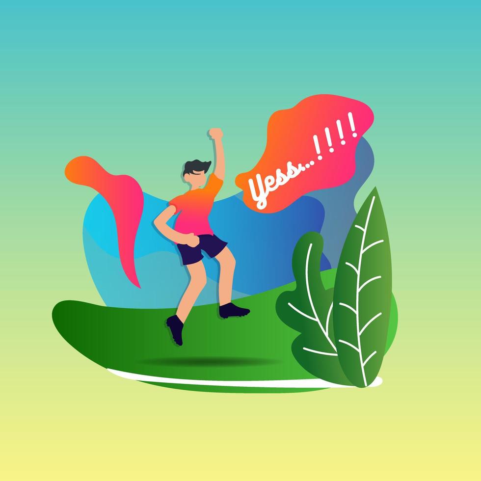 Vector illustration - football player. Goalkeeper and stadium with scoreboard on background. Banner, site, poster template with place for your text.
