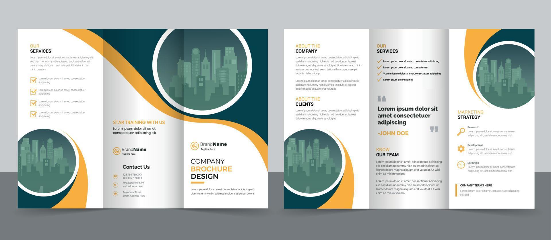 Corporate Business Trifold Brochure Template Design. vector