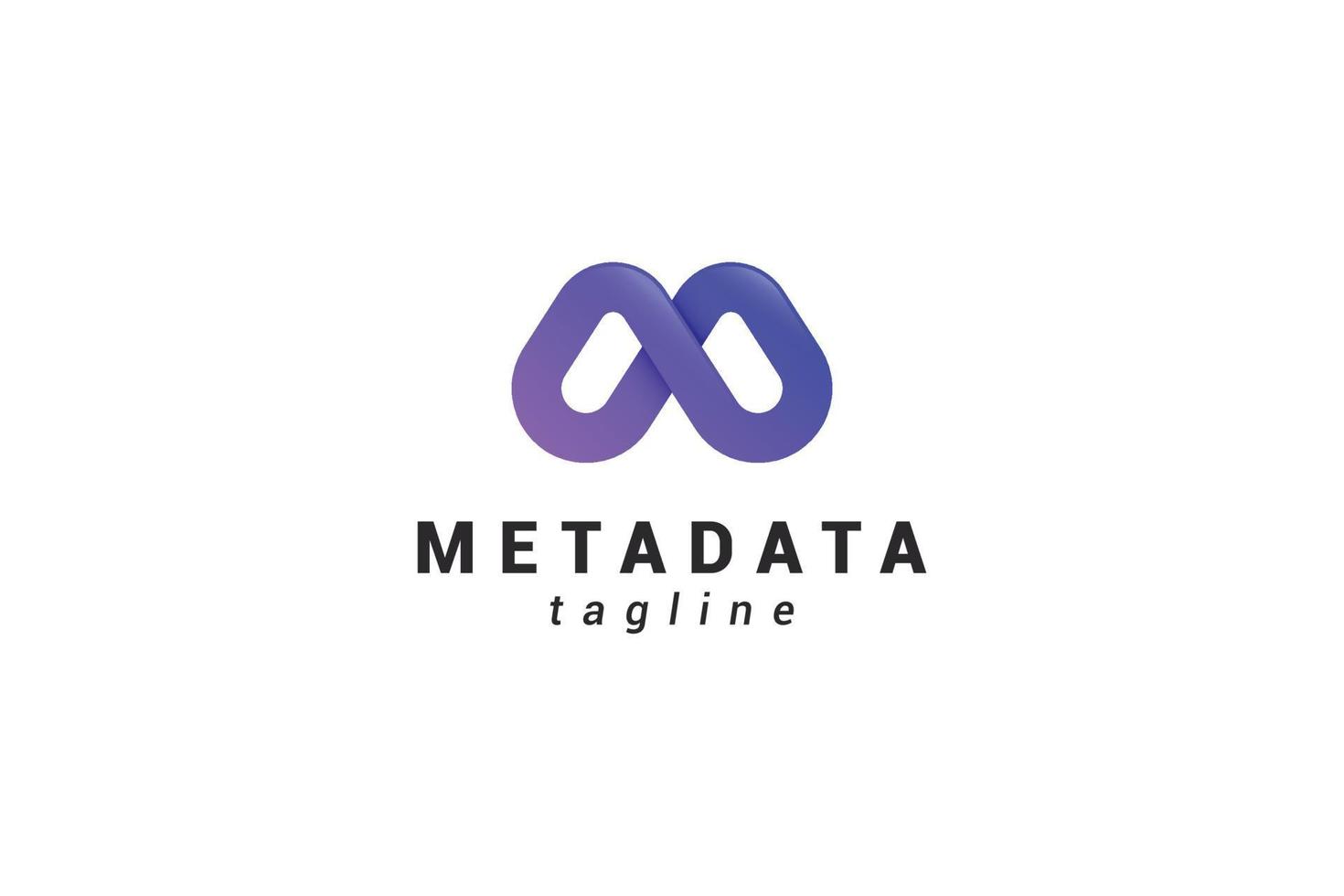 letra m logotipo tecnológico 3d de color púrpura creativo vector