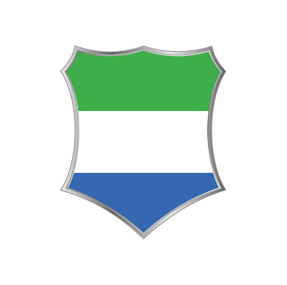 Flag of Sierra Leone with silver frame vector