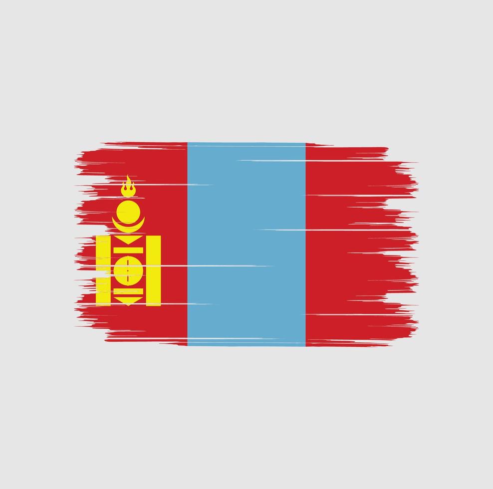 cepillo de bandera de mongolia vector