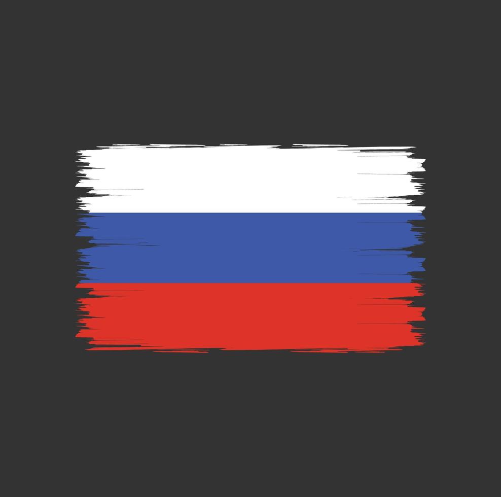 bandera de rusia con vector de estilo de pincel de acuarela