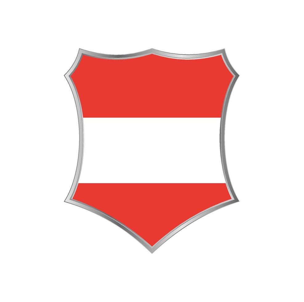Flag of Austria with silver frame vector