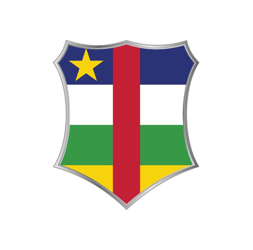 Flag of Central African with silver frame vector