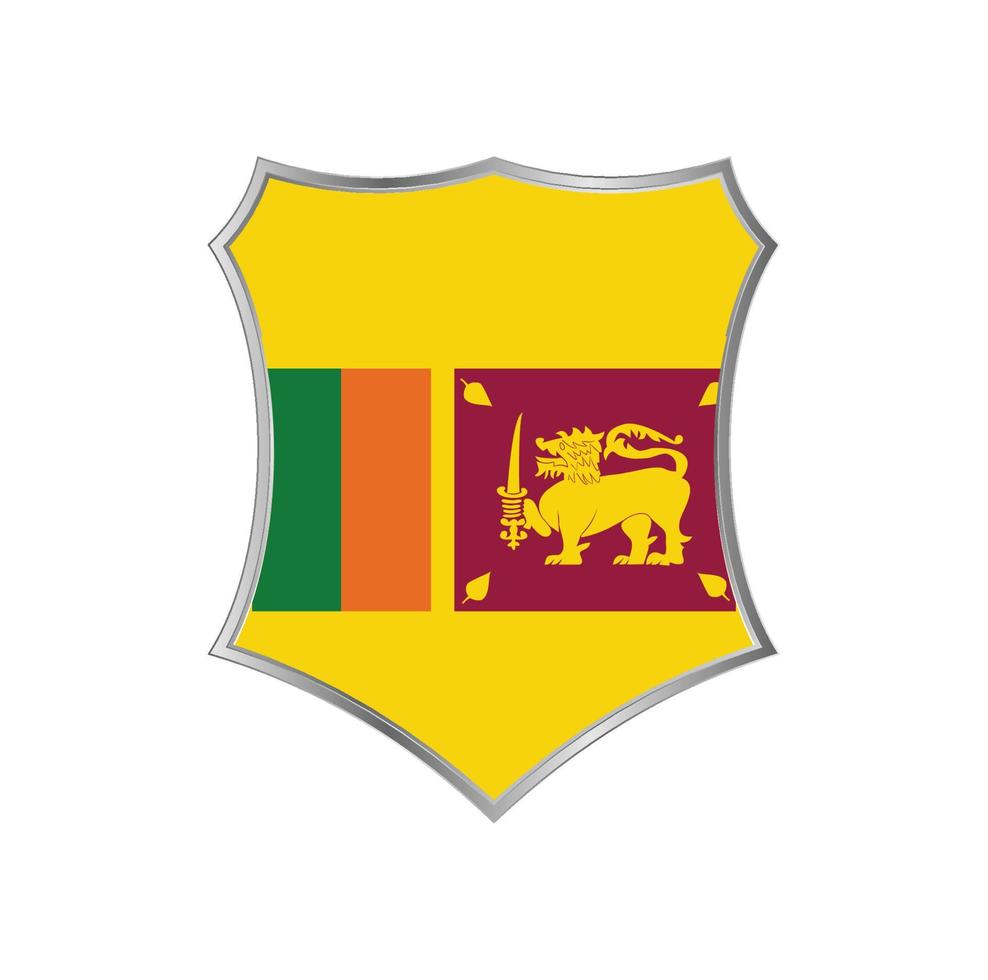 bandera de sri lanka con vector de marco plateado