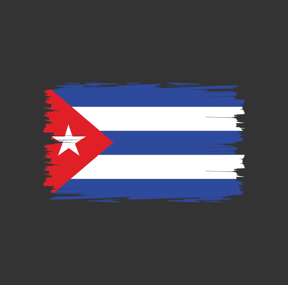 Flag of Cuba with watercolor brush style vector