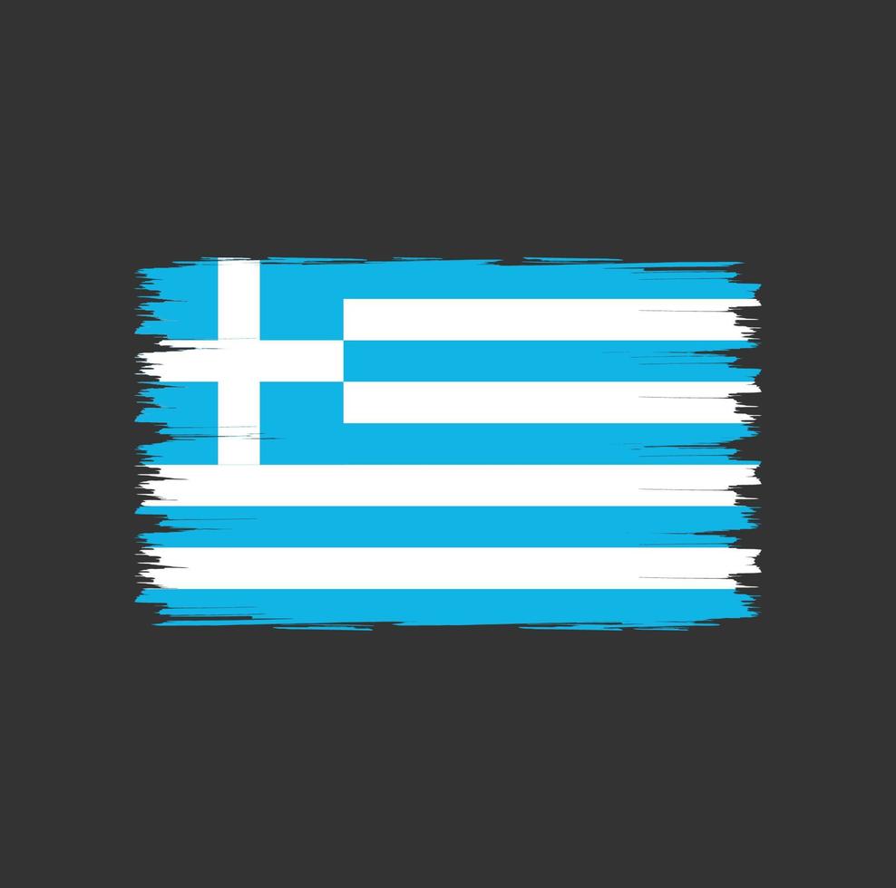 Flag of Greece with watercolor brush style vector