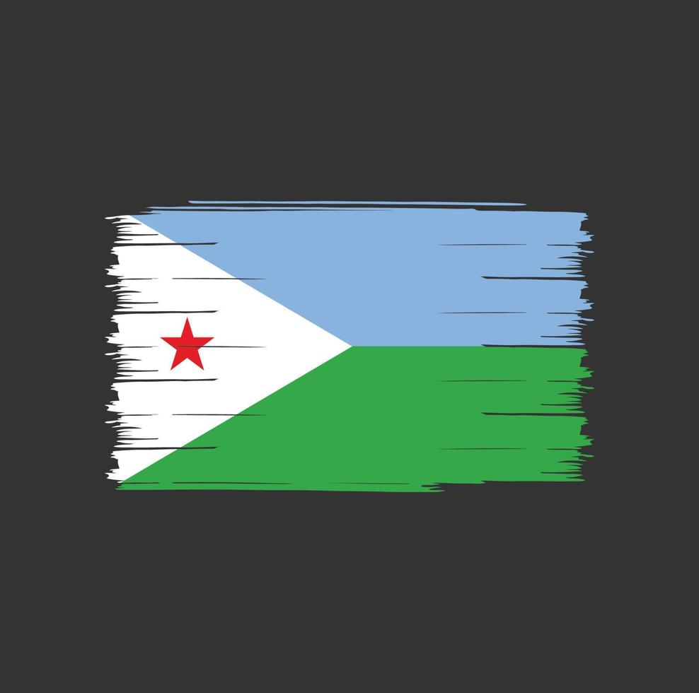 Djibouti Flag Brush vector