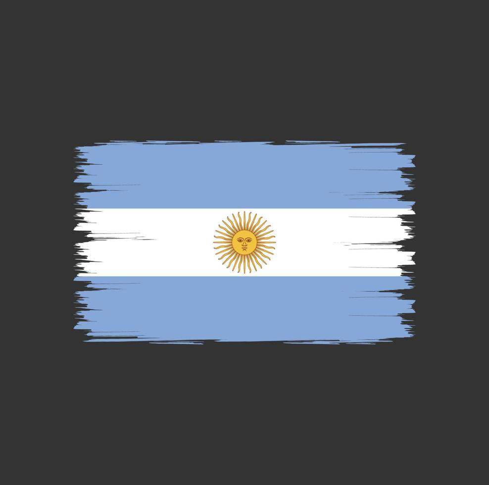 bandera de argentina con vector de estilo de pincel de acuarela