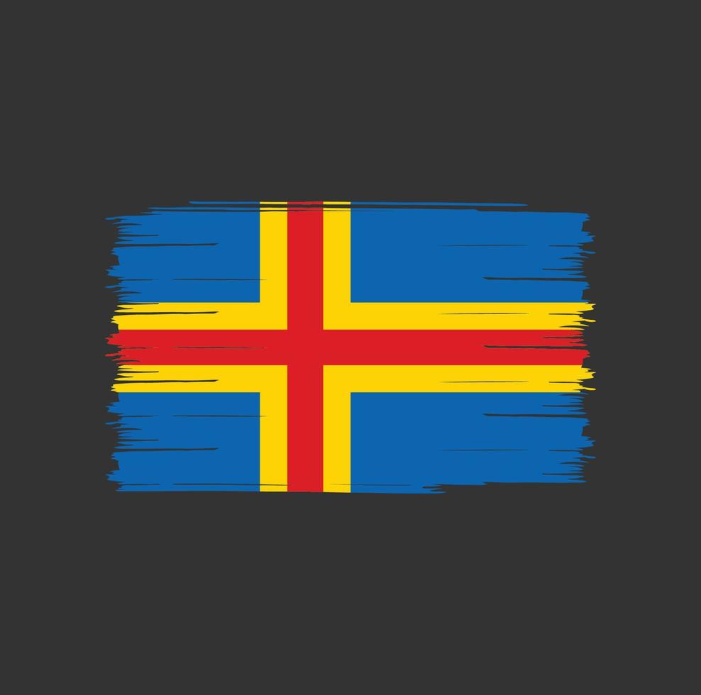 Aland Islands Flag Brush vector