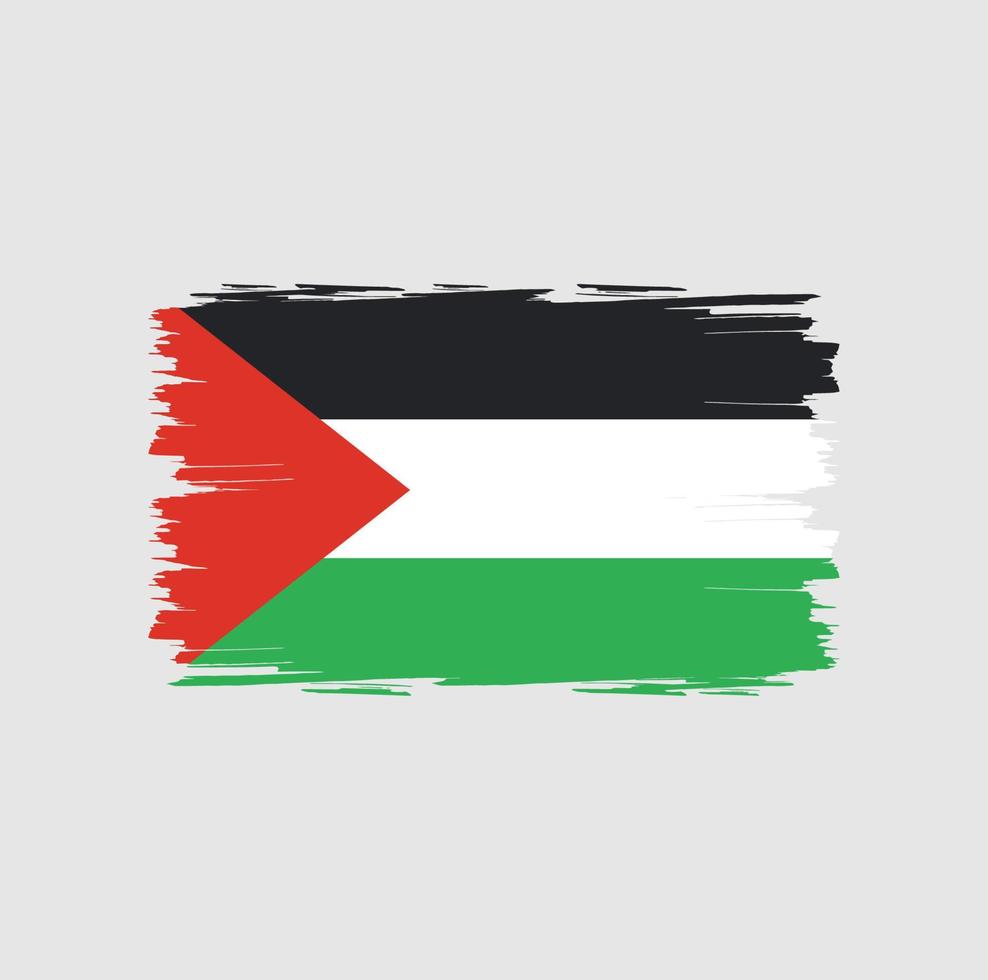 Flag of Palestine with watercolor brush style vector