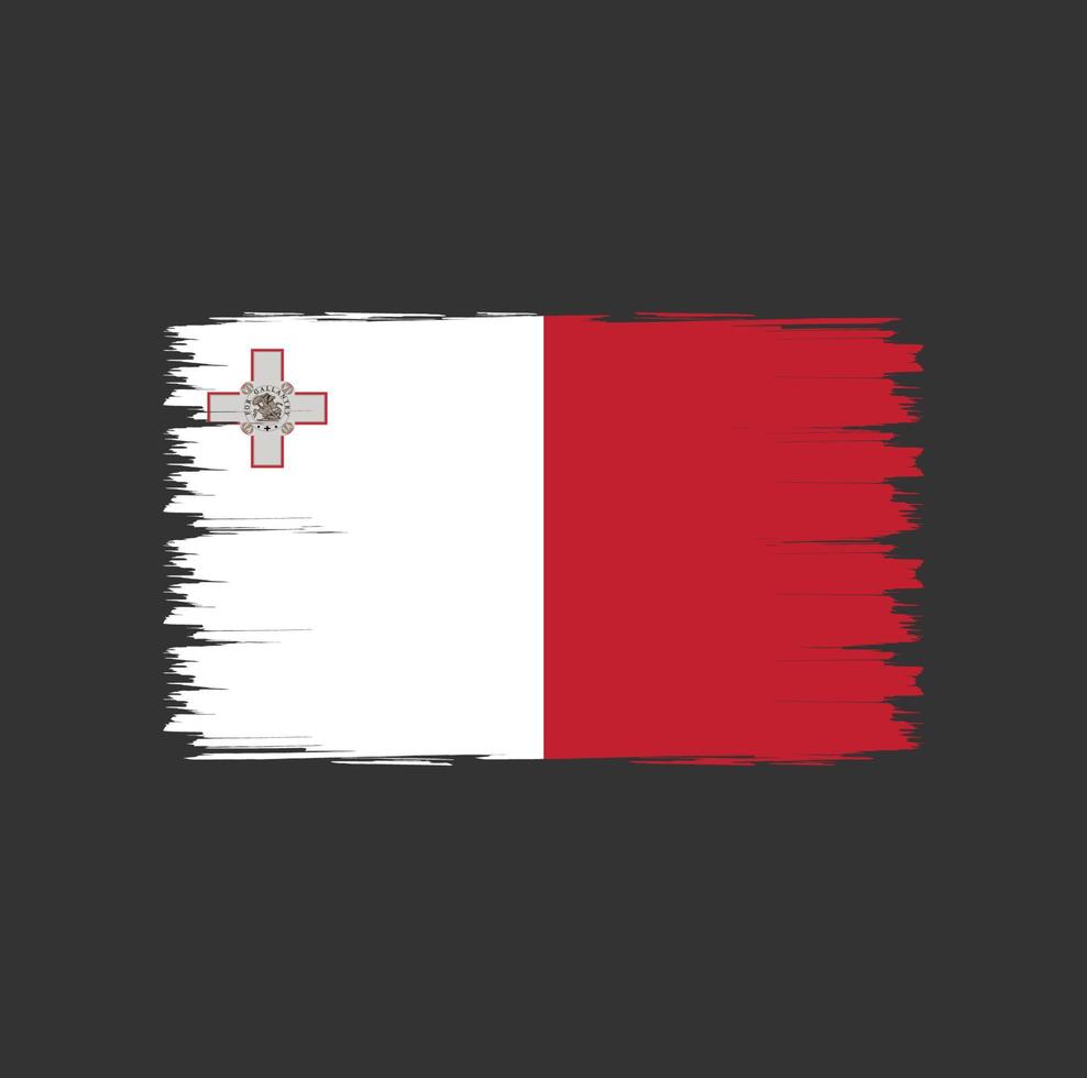 bandera de malta con vector de estilo de pincel