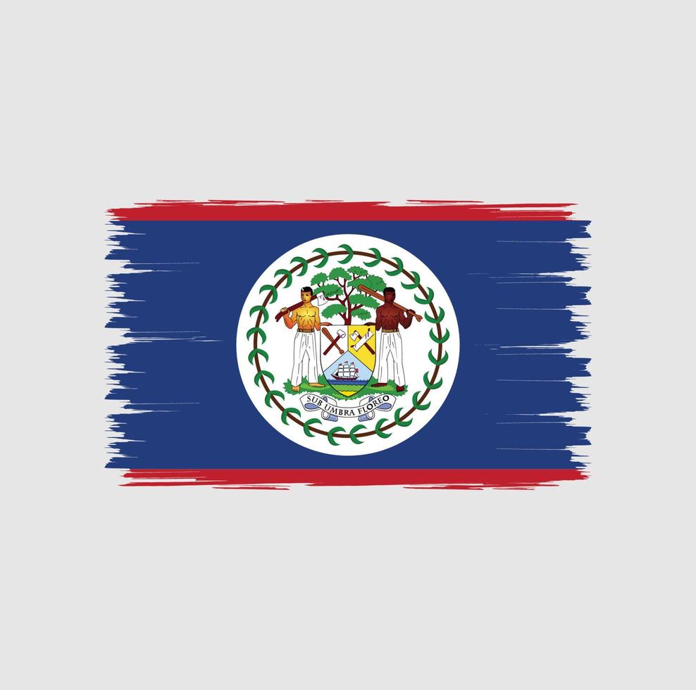 Flag of Belize with watercolor brush style vector