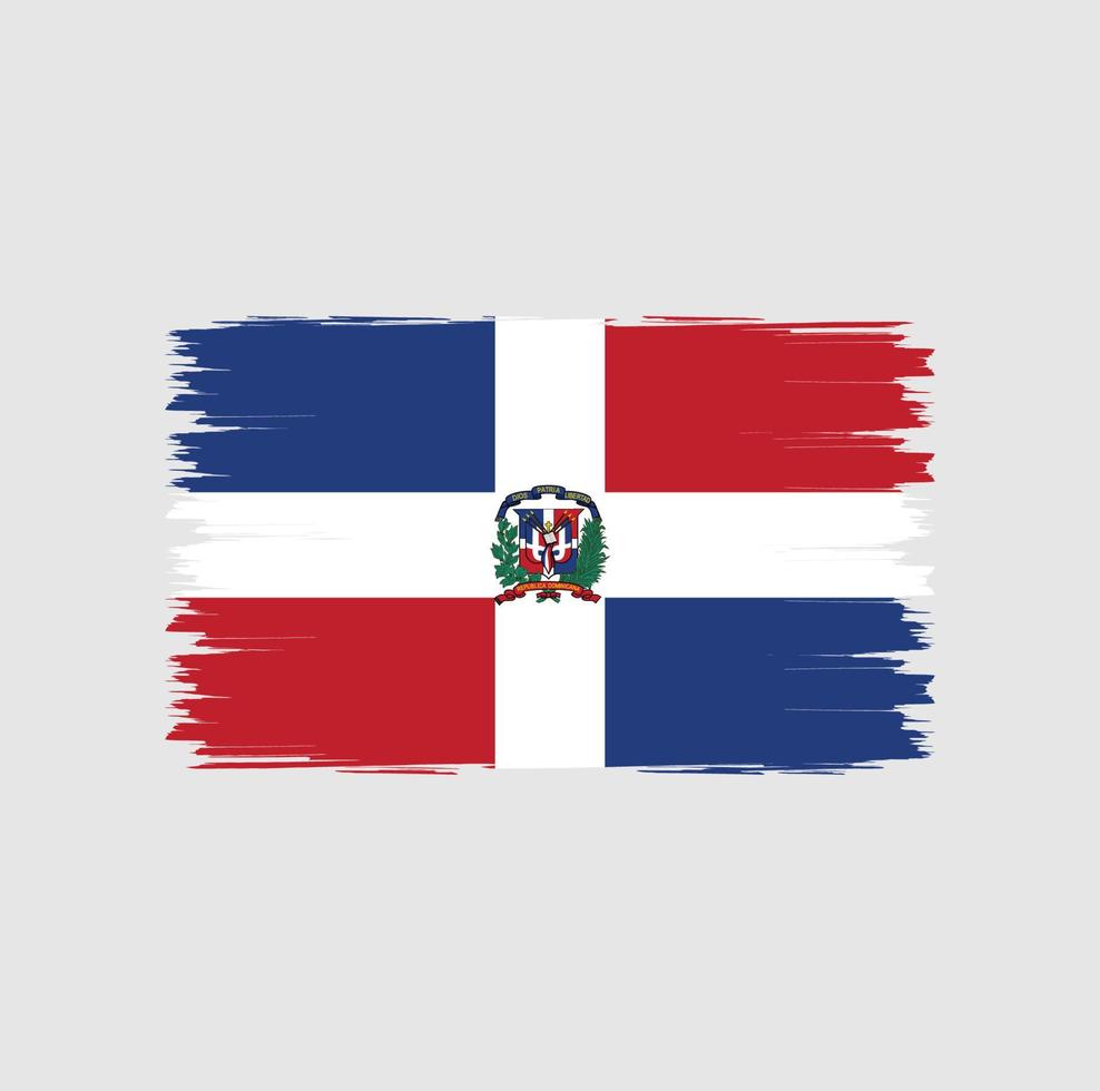 bandera de república dominicana con vector de estilo de pincel