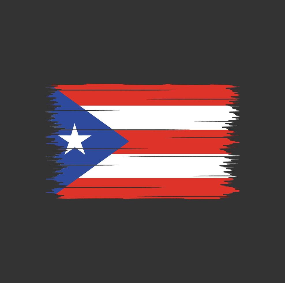 cepillo de bandera de puerto rico vector