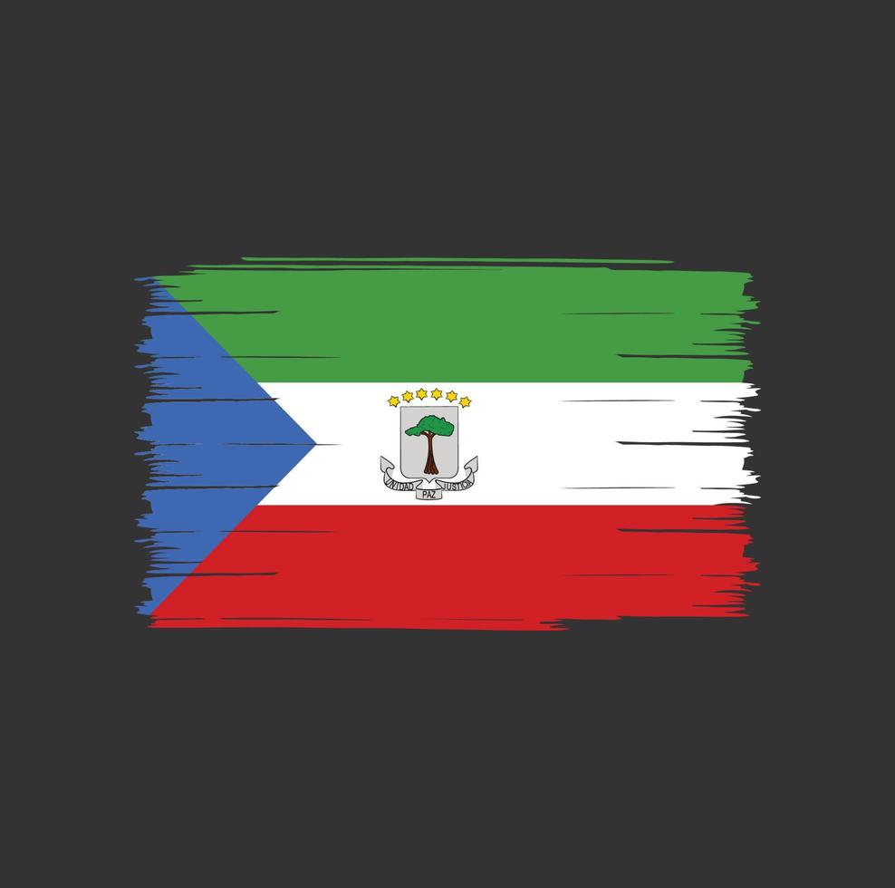 cepillo de bandera de guinea ecuatorial vector