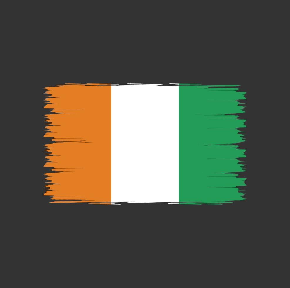 Flag of Cote Dlvoire with brush style vector