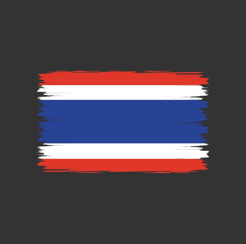 bandera de tailandia con vector de estilo de pincel de acuarela