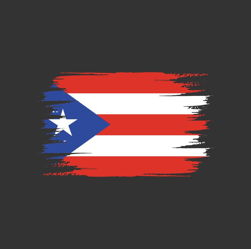 cepillo de bandera de puerto rico vector