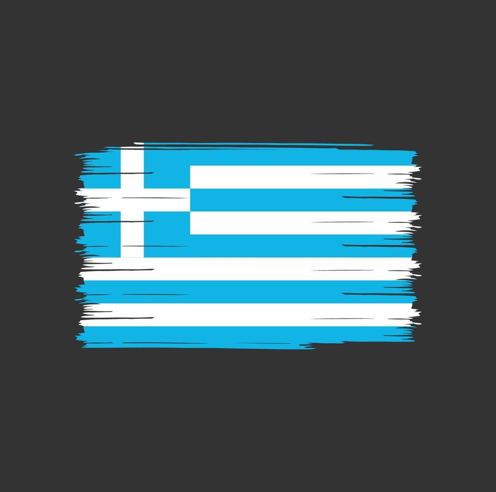 pincel de bandera de grecia vector