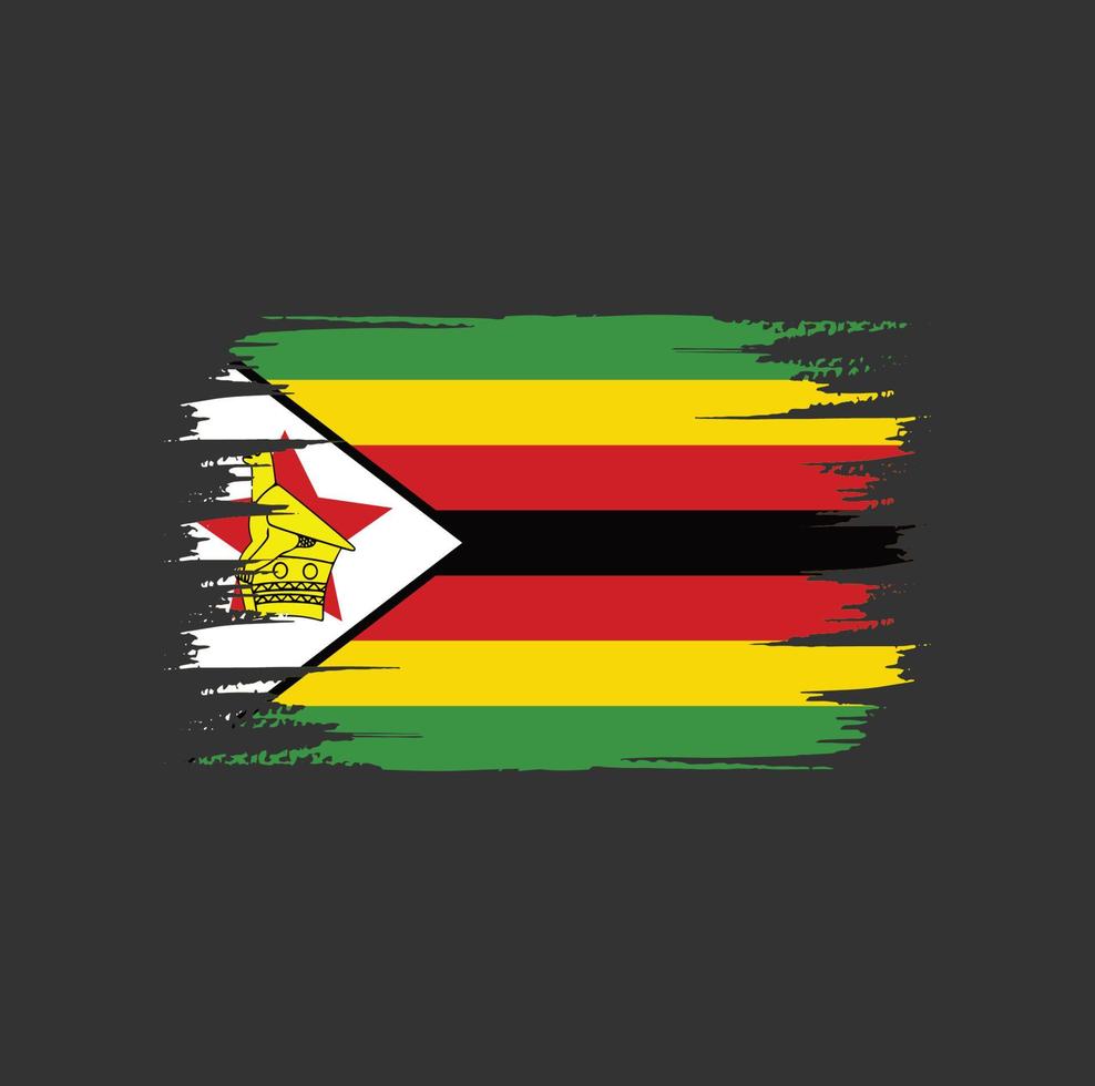 Zimbabwe Flag Brush vector