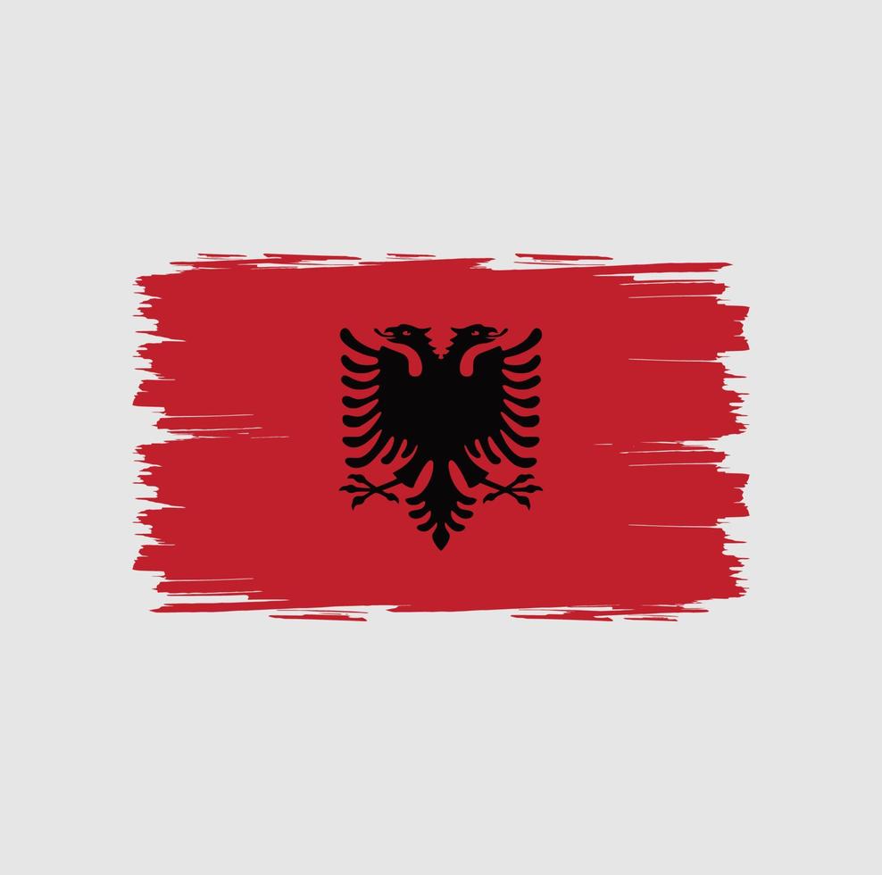 bandera de albania con estilo de pincel de acuarela vector