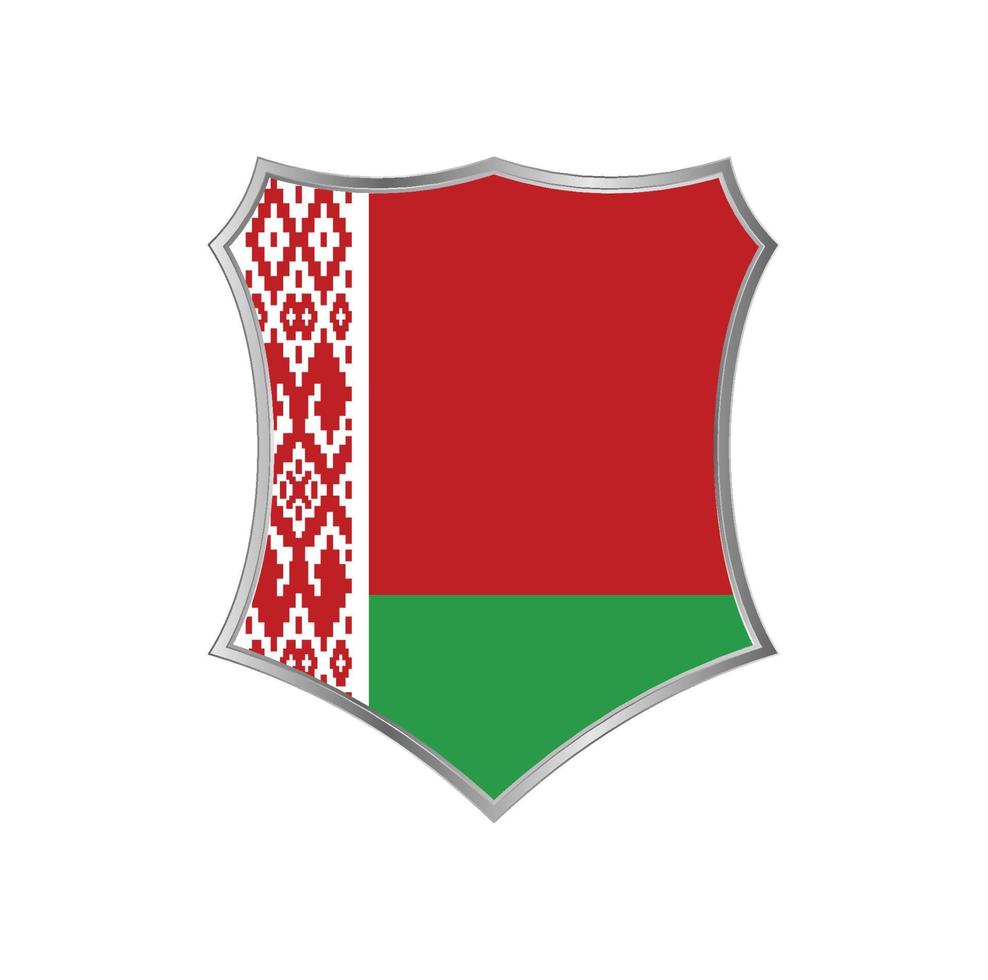 Flag of Belarus with silver frame vector