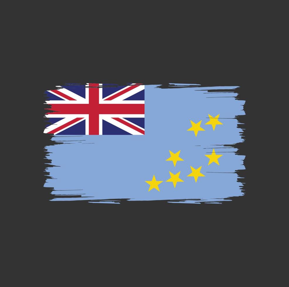 bandera de tuvalu con estilo de pincel de acuarela vector