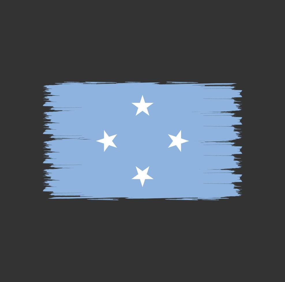 Flag of Micronesia with brush style vector