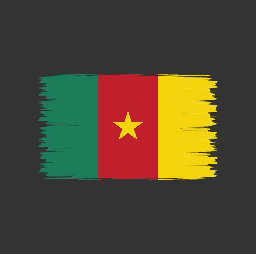 Flag of Cameroon with brush style vector