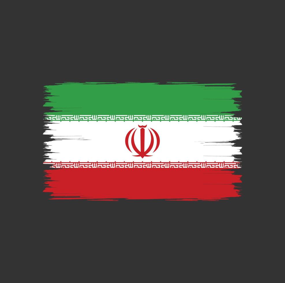 Flag of Iran with brush style vector