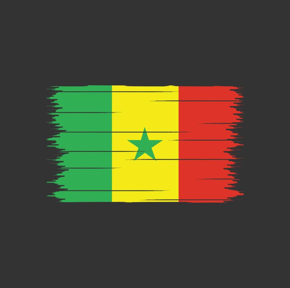 Senegal Flag Brush vector